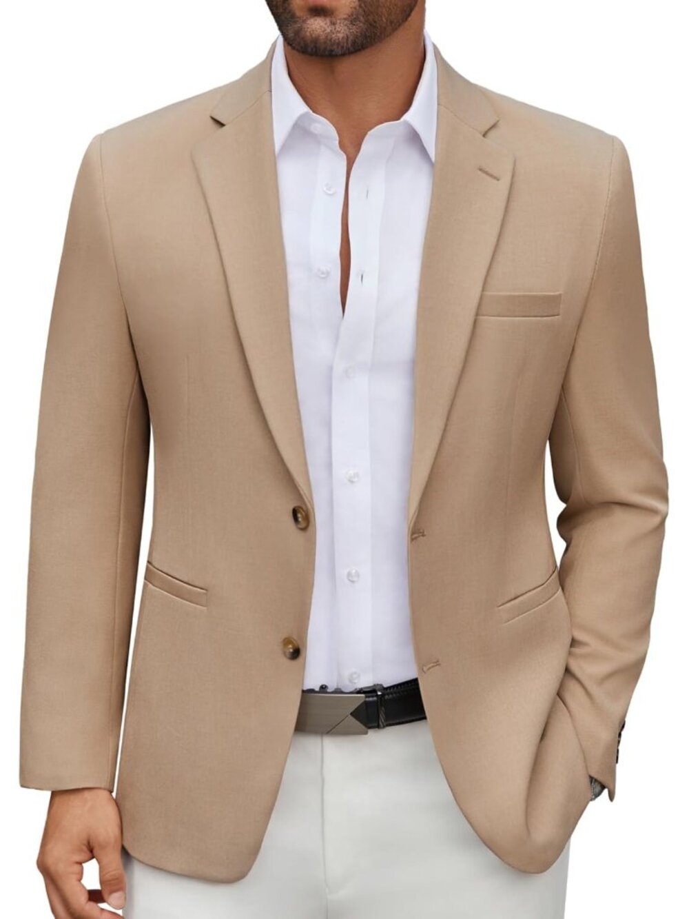 Men's Casual Blazer Regular Fit Lightweight Two Button Sport Coat Suit Jacket